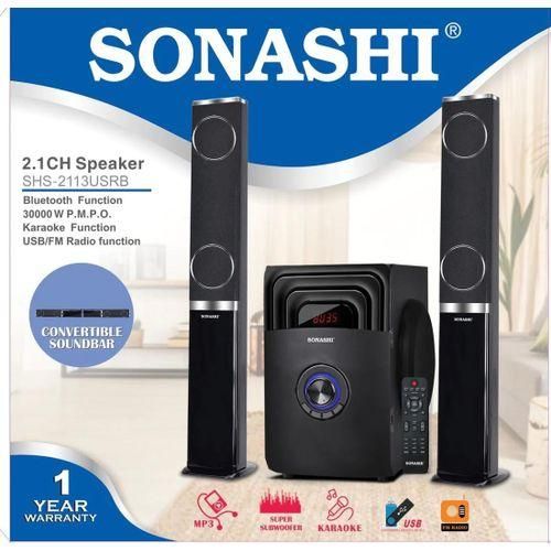2.1 Channel Speaker With Convertible Sounbar And Super Subwoofer-Black image