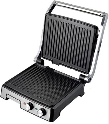 AVINAS 180 Degree Panini BBQ Grill / Sandwich Maker Press Machine- Silver image