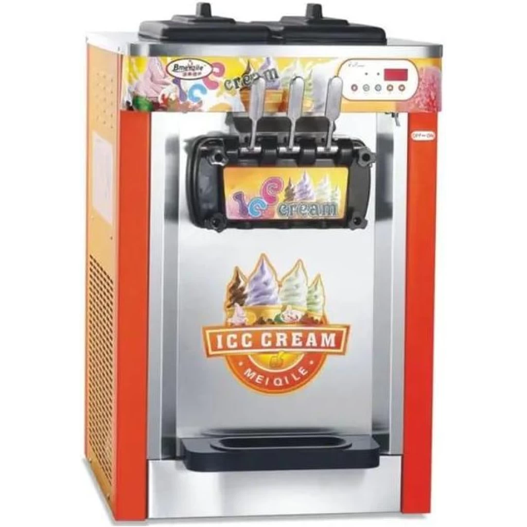 Commercial 3 Flavors Soft Serve Ice Cream Machine 12L Frozen Ice Cream Cones Machine Handness Adjustment Yogurt Ice Cream Maker with LCD Display image