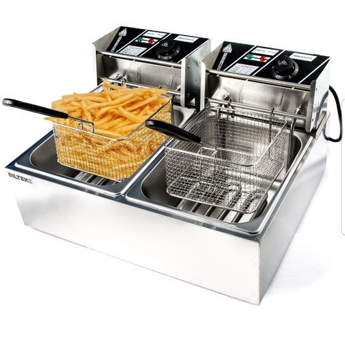 Boxiya 10Litres Double Deep Fryer – Silver image