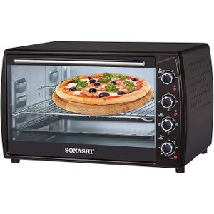 Sonashi High Efficient 63 Liters Electric Oven With Inside Light Adjustable Temperature And Timer-Black/Silver image