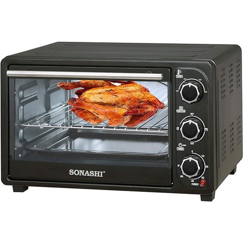 Sonashi 21 Liters Electric Oven With Rotisserie And Timer-Black/Silver image