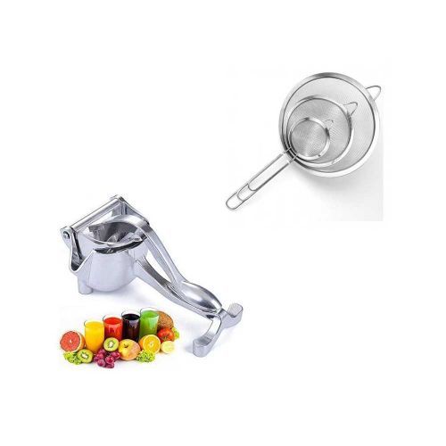 Manual Fruit Juicer + Free Strainer Set -Silver image