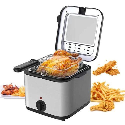 2.5L Electric Fryer Household Small 1000W High Power Multiple Function Stainless Steel Fryer Kebab French Fries Machine image