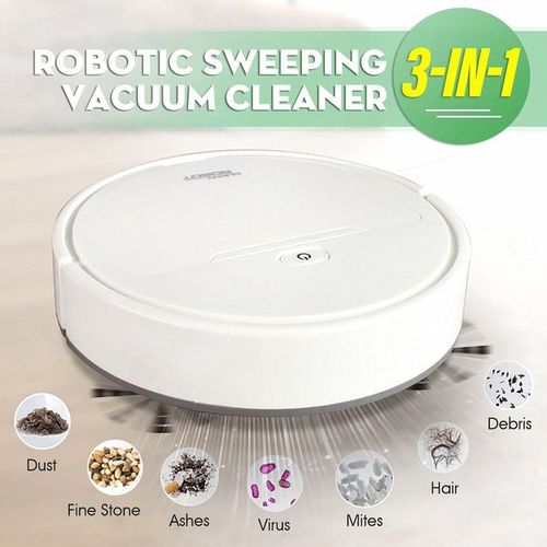 3 In 1 Smart Vacuum Cleaner, Sweeper, Automatic Carpet Mop - White image