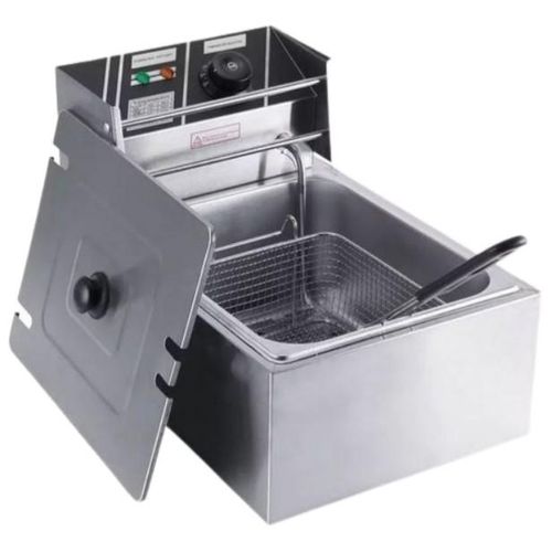 Heavy Duty Stainless Steel Single Electric Deep Fryer, 6 Litres - Silver image