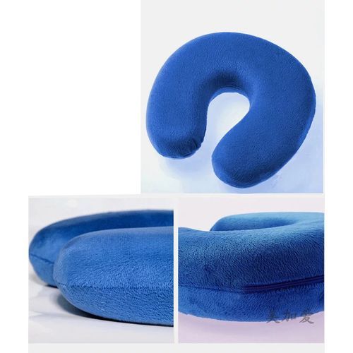 Soft And Breathable Memory Foam Travel Neck Pillows-Blue image