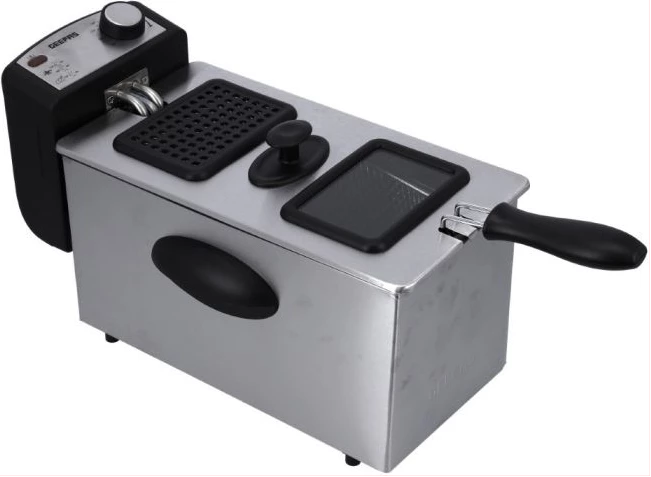 Geepas GDF36015 Compact 2180W Powerful 3L Deep Fryer With Overheat Protection & Chrome Plated Basket – Silver image