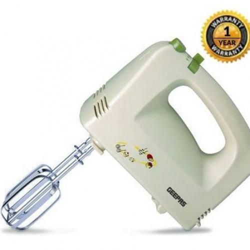 5-Speed Hand Cake Mixer With Chrome Beater, Dough Hook - White image