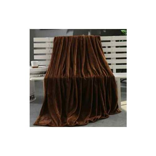 Double sided Fleece Throw Blanket-Coffee brown image