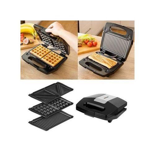 3 In 1 Waffle Maker Sandwich Barbecue Grill image