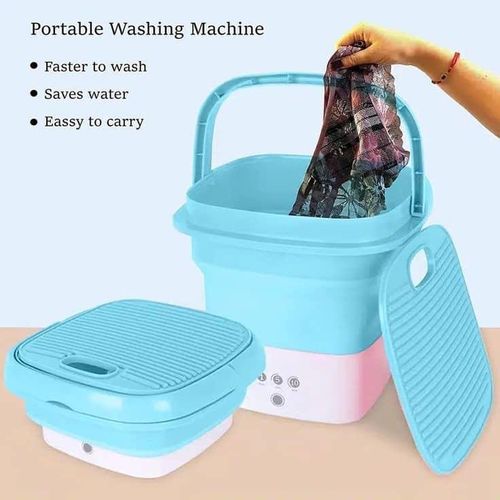 Portable Foldable Camping Mini Washing Machine With Touch Screen And Timer Reusable For Travel Apart image