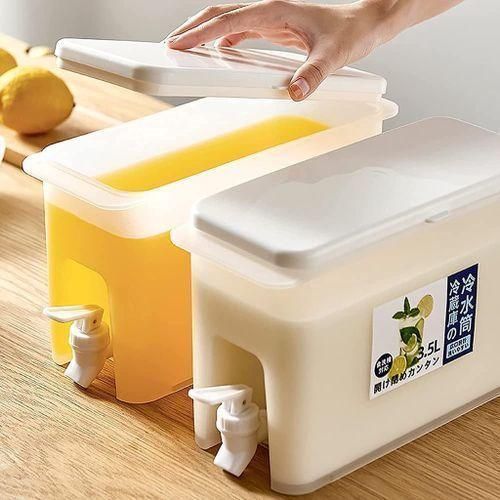 3.5L Fridge Beverage Dispenser With Faucet In Refrigerator Container, Colourless. image