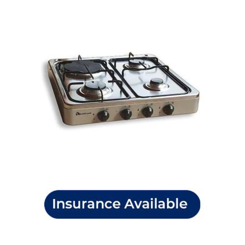 3 Gas +1 Electric Hot Plate Table Top Cooker Burner Stove, Silver. image