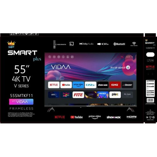 55 Inch Frameless VIDAA 4K V Series Smart Free To Air Tv - Black(1 YR WRNTY) image