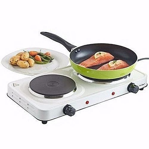 Hot Plate Solid Double Electric Cooker - White image