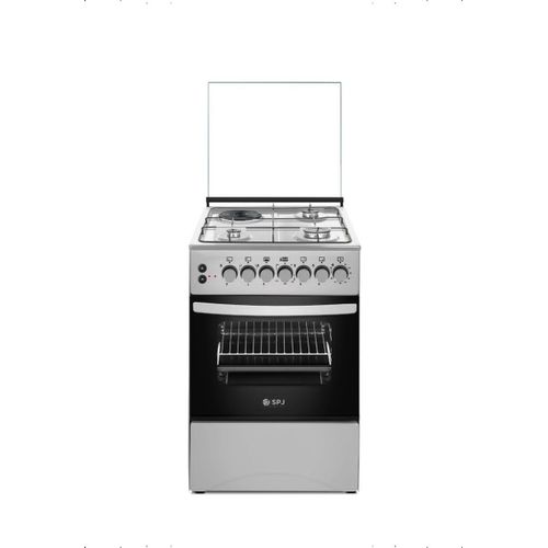 50X50cm Premium Cooker With 3 Gas Burners And 1 Electric Plate (Made In Turkey) – Black/Silver (3YR image