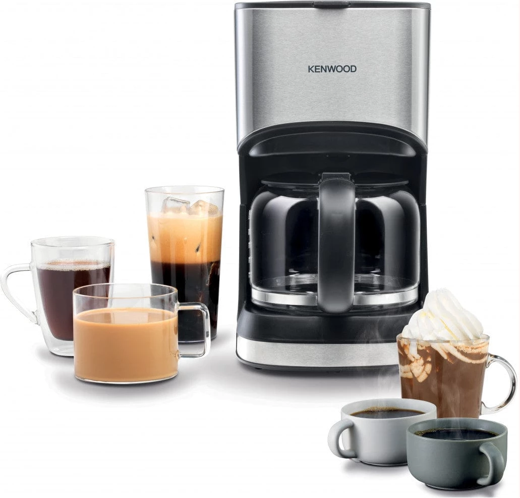 Kenwood Coffee Machine 6 Cup Coffee Maker for Drip Coffee and Americano 900W 40 Min Auto Shut Off, Reusable Filter, Anti Drip Feature, Warming Plate and Easy to Clean CMM05.000BM Black/Silver image