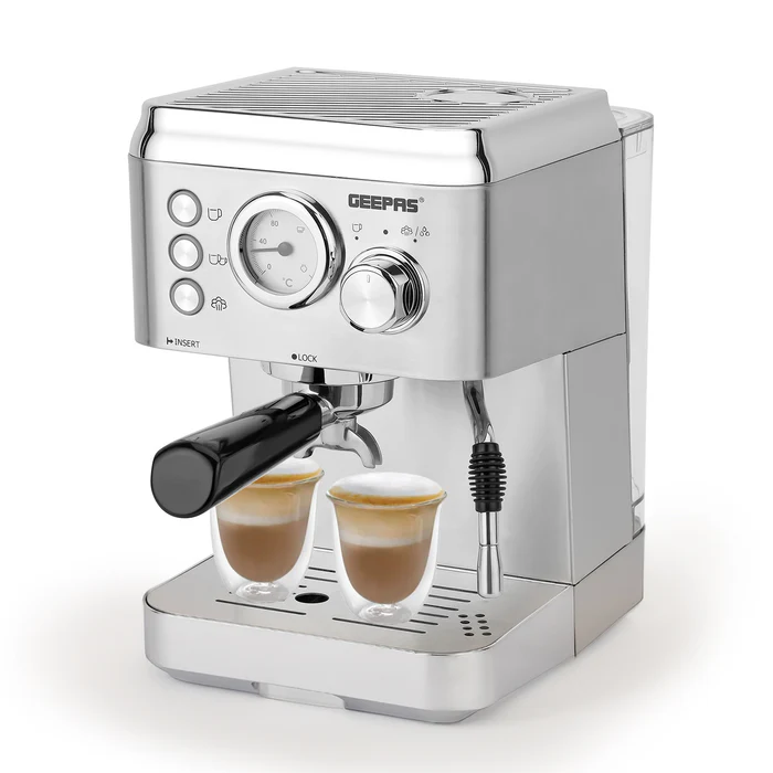 Geepas Espresso & Cappuccino Coffee Machine, 1.8 Litres, 1100W, GCM1523 image