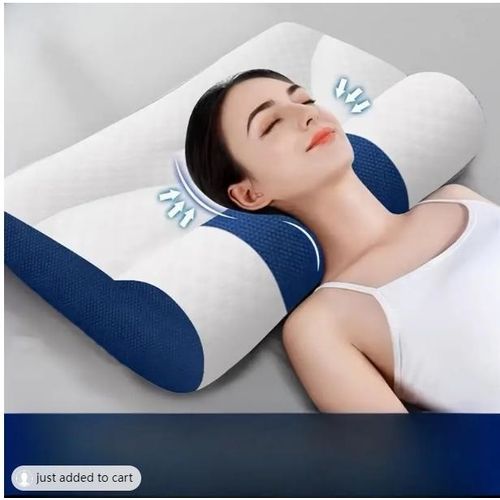 Special Traction Cervical Pillow For Adults - 50*30cm -Whit& Blue image