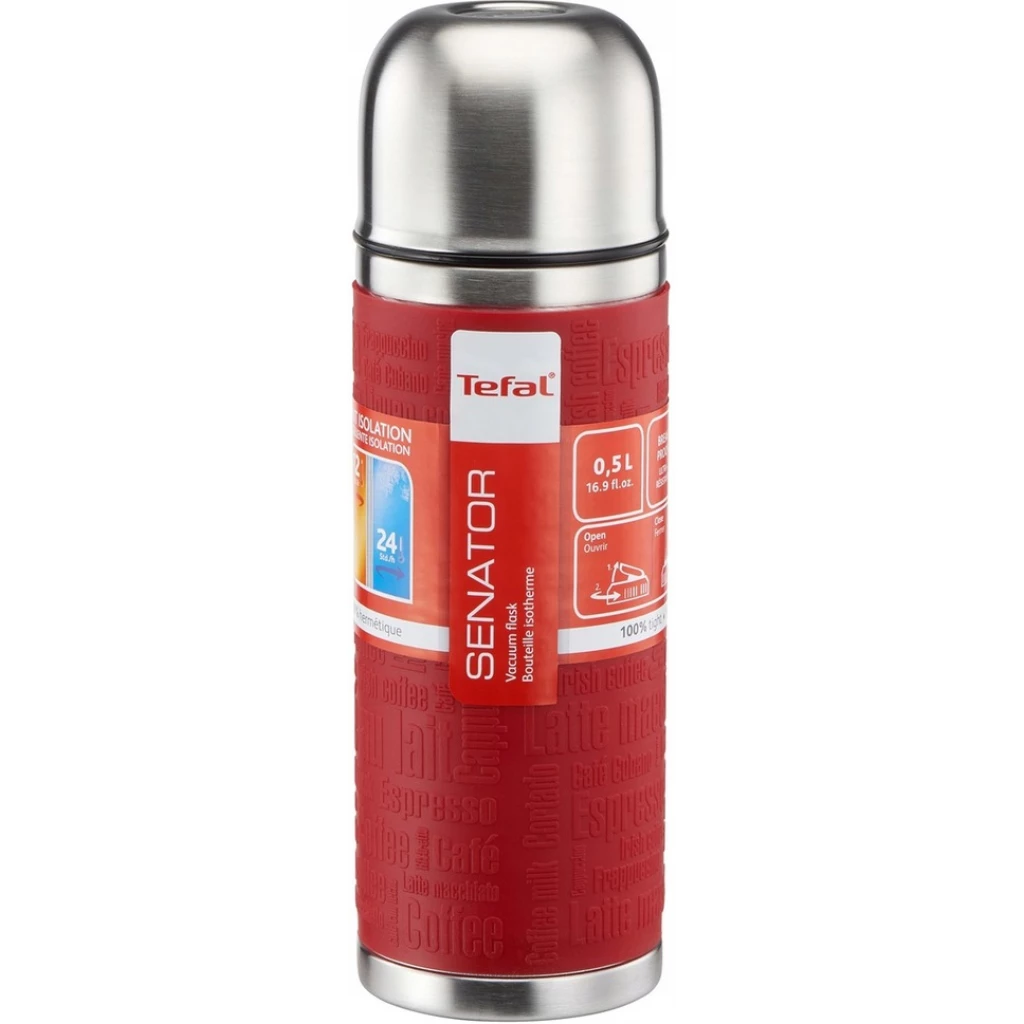 Tefal Senator 0.5L Portable Travel Vacuum Flask K3068214 – Red image