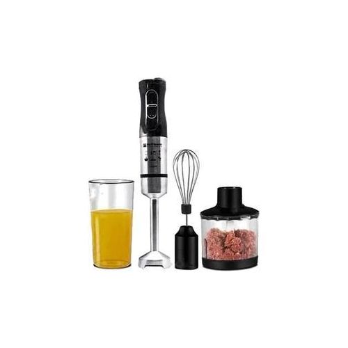 4 In 1 Hand Blender With Whisk And Mincer-Silver/Black image