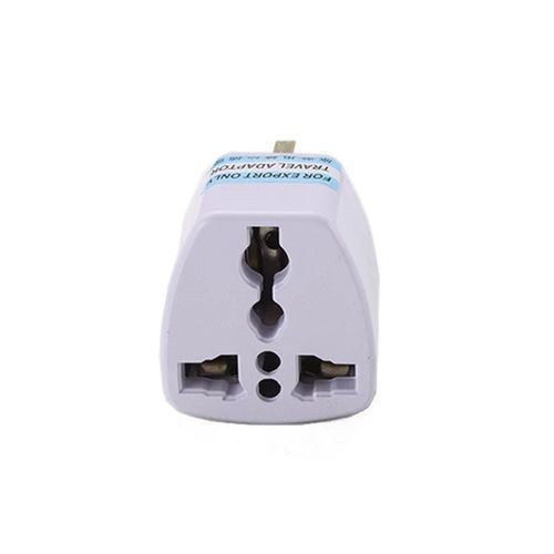 3 Pin Universal Travel Adaptor Plug - White image
