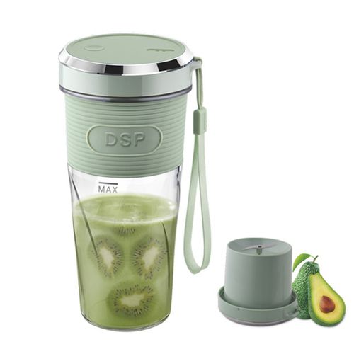 350 ml Mini Portable Blender Juicer Cup With USB Charger- Green . image