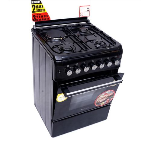 60 X 60cm 3 Gas And 1 Electric Hot Plate S6031ER-P With Electric Oven – Black image