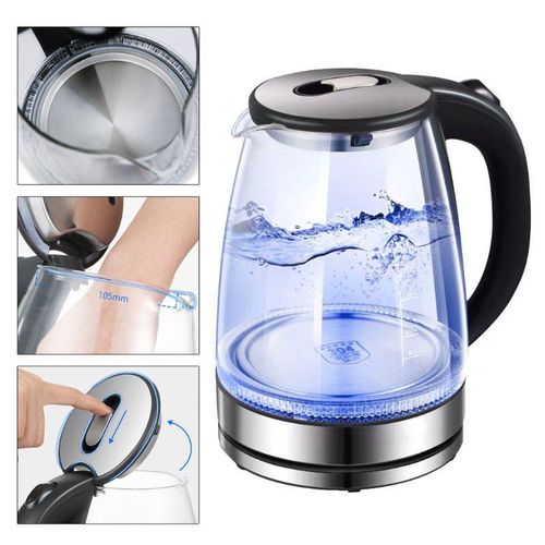Electric Kettle Glass Tea Kettle Fast Boiling Auto Shut-off and Boil Dry Protection Transparent Elec image