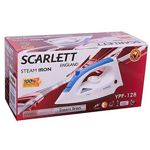 Non Stick Flat Dry Iron Steam - White, Blue image