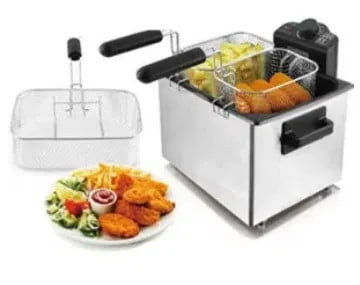 Sokany 5Litres Deep Fryer with 3 Frying Baskets – Silver image