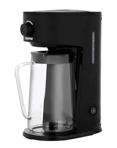 Geepas 2.5L Ice Tea/ Coffee Maker, With Permanent Nylon Filter, GCM41516 | Ice Tea Maker with Infusion Pitcher for Hot/Cold Water | Iced Coffee Maker for Ground Coffee with Brew Strength Selector image